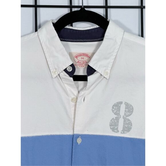 Brooks Brothers LS Shirt Mens M Blue‎ All Supima Cotton X Slim Coastal Preppy - Picture 2 of 10
